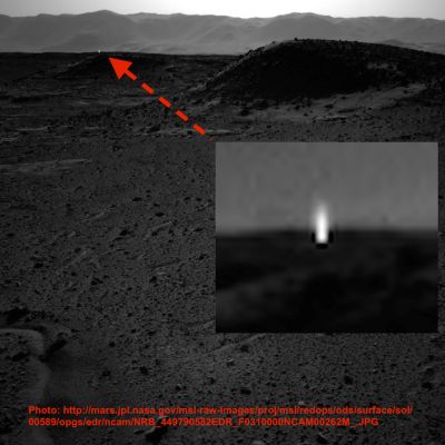 Fountain of Light or just another Hoax? 4 - Sol 589
Questa immagine mi ricorda un pò la "Bufala" Made by NASA (in occasione dell'April "Fools' Day" di qualche anno fa) allorché, con un bel falso digitale, piazzarono una "luce" simile su Mercurio, salvo poi svelare l'arcano 24 ore dopo...
Parole chiave: Martian Surface - possible Anomaly