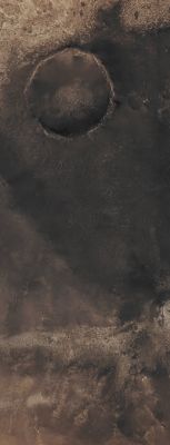 Features of Meridiani Planum (Absolute Natural Colors; credits for the additional process. and color.: Dr Paolo C. Fienga/Lunar Explorer Italia/Italian Planetary Foundation)
In this frame, taken by the NASA - Mars Reconnaissance Orbiter on the date of June, 1st, 2013, we can see a few interesting (although very common) Surface Features which characterize the Meridiani Planum Region of Mars. In particular, we can see an old and (still) Unnamed Impact Crater - with the "usual" Dunefield on its Floor - that is located on the very upper portion of the frame and just below a (relatively) Sand-free section of Surface known as "Martian Paving". Afterwards, moving down towards the South (such as towards the lower portion of the frame), we can find an area where there are many Sand Ripples and a few small Impact Craters. Finally, on the very lowest portion of the picture, we can also see more Sand Ripples, a number of Sand Dunes, several very small Impact Craters and quite a few Rocky Outcrops. 
However, the Martian Surface pictured here, in our opinion (as IPF), and contrary to the common idea of how the Meridiani Planum Region of Mars is - generally - characterized and known (such as an almost totally plain and reliefs-free Region), is really far from being flat at all: as a matter of fact, if you observe the picture carefully, you will be able to notice that the whole area which has been photographed by the NASA - Mars Reconnaissance Orbiter (and, particularly, the area visible in the central and lower portion of the frame - meaning the one located to the South of the main visible Feature, such as the Unnamed Impact Crater) appears to show several points of Subsidence, a few Ridges and some (most likely very short and small) Hillocks.

Mars Local Time: 14:09 (Early Afternoon)
Coord. (centered): 1,584° South Lat. and 3,132° East Long.
Spacecraft altitude: 268,9 Km (such as about 166,986 miles) 
Original image scale range: 26,9 cm/pixel (with 1 x 1 binning) so objects ~ 81 cm across are resolved
Map projected scale: 25 cm/pixel
Map projection: EQUIRECTANGULAR
Emission Angle: 0,0° 
Phase Angle: 34,0°
Solar Incidence Angle: 34° (meaning that the Sun was about 56° above the Local Horizon at the time the picture was taken)
Solar Longitude: 328,5° (Northern Winter - Southern Summer)
Credits: NASA/JPL/University of Arizona
Additional process. and coloring: Lunar Explorer Italia

This picturee (which is a NASA - Original Mars Reconnaissance Orbiter NON-Map Projected b/w frame identified by the serial n. ESP_032098_1785) has been additionally processed and then colorized in Absolute Natural Colors (such as the colors that a human eye would actually perceive if someone were onboard the NASA - Mars Reconnaissance Orbiter and then looked down, towards the Surface of Mars), by using an original technique created - and, in time, dramatically improved - by the Lunar Explorer Italia Team.
Parole chiave: Mars from orbit - Meridiani Planum Region