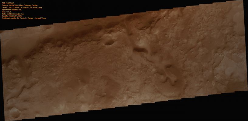 Nili Fossae (Natural Colors; credits for the additional process. and color.: Dr Paolo C. Fienga - Lunexit Team)
nessun commento
Parole chiave: Mars from orbit - Nili Fossae Region