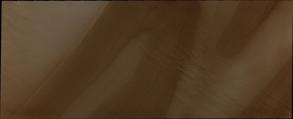 Low Altitude North Polar Clouds (Natural Colors; credits for the additional process. and color.: Dr Paolo C. Fienga - Lunexit Team)
North Polar Troughs are the typical location to see evidence of strong Polar Surface Winds. This VIS image shows 'streamers' of clouds created by Catabatic Winds. 
Catabatic Winds are created by cold air sinking at the Pole and then speeding along the surface towards the edge of the Polar Cap. When the Wind enters in the Troughs, the wind regime changes from "Laminar Flow" to "Choatic" and clouds of ice particles and/or dust become visible.

Orbit Number: 37.100; Latitude: 82,9725°; Longitude: 97,2613°; Instrument: VIS.

Parole chiave: Mars from orbit - South Polar Regions