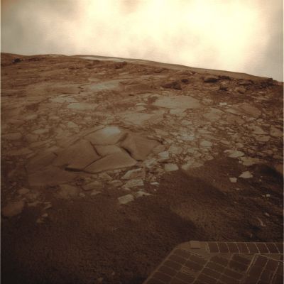 On the edge of Victoria - Sol 1298 (interpret. n. 2 - possible natural colors; dominant: grey - brown/yellow - orange; elab. Lunexit)
nessun commento
Parole chiave: Victoria Crater and Sky