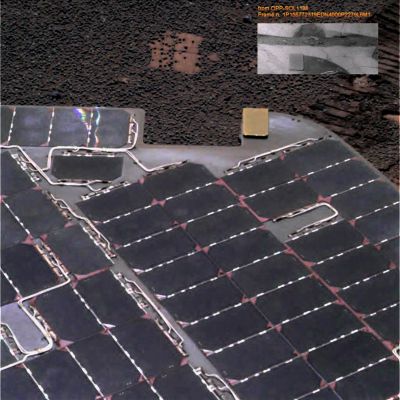 Creation and solution of a (pseudo) Mistery - Sol 1338 (natural colors + MULTISPECTRUM - credits: Dr Marco Faccin & Lunexit)
nessun commento
Parole chiave: MER Opportunity - Solar Panels and soil