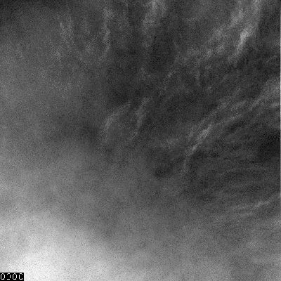 Clouds over Victoria Crater (GIF-Movie)
Opportunity turned its "Rover Eyes" skyward to observe clouds drifting overhead that look like cirrus clouds on Earth - featherlike formations composed mostly of ice crystals. 

By looking at the clouds, Opportunity learns about seasonal and daily weather patterns on Mars. Scientists want to understand how water vapor is transported around the Planet. For example, on the extremely cold Red Planet, surface ice warmed by Sunlight can briefly turn to vapor that rises into the atmosphere and then quickly cools to form ice crystals again, either in clouds or back on the ground. Scientists also estimate wind speed and direction based on the movement of the clouds. It definitely gives you the sense of what it might feel like to sit back and watch clouds on Mars.
Parole chiave: GIF-Movie