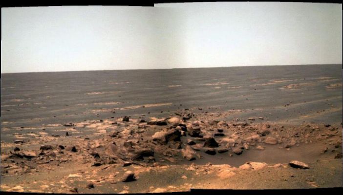 Possible Secondary Crater near Victoria Crater (Resolution Crater) - Sol 1950 (Photo-composite Panorama - Natural Colors; credits: Matteo Fagone)
nessun commento
Parole chiave: Martian Surface - Craters - Resolution Crater