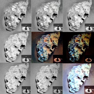 Shelter Island - Sol 2034 (Photomosaic - All Filters; credits: Dr M. Faccin)
From the patience and great talent of our dear Friend and Associate, Dr Marco Faccin, here is a new image-mosaic showing the possible new Martian Meteorite - recently dubbed as "Shelter Island" - as it appears through all the filters.

What else to add? Just a little comment, dedicated to the Curators of the "NASA - Picture of the Day" page: that's the way to work, that's the way WE work.
Parole chiave: Martian Surface - Martian Meteorite