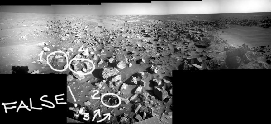 D�j� Vu - Sol 2163 (an Image-Mosaic by Dr Marco Faccin - Lunexit Team)
Un'immagine creata da noi (anzi, dal nostro eccezionale Marco Faccin - Titanio44), per dimostrare e dimostrarVi quanto sia  facile "manipolare" i dati, in maniera tale da confondere ed offuscare, anche se non si è nascosto nè offuscato alcunchè....

Anzi!
Parole chiave: Martian Surface - Craters - Concepci�n Crater
