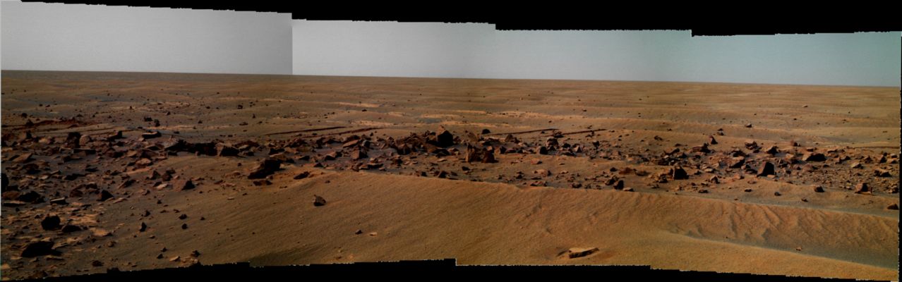 The Beautiful and Peaceful Horizon of Meridiani Planum - Sol 2170 (Image-Mosaic - Natural - but slightly enhanced - Colors; credits: Dr M. Faccin - Lunexit Team)
...splendido...
Parole chiave: Martian Horizon - Meridiani Planum