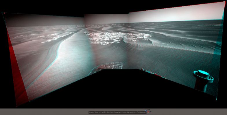 Waves of Oblivion: the Magnificent Ripples of Meridiani Planum - Sol 2181 (An High-Def-3D Image-Mosaic by Dr M. Faccin - Lunexit Team)
nessun commento
Parole chiave: 3D - Mars - Surface