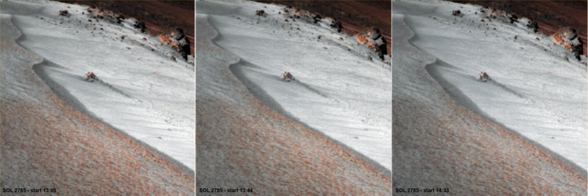 The "White Wave" - Soles 2785 - 2789 (RAW Natural Colors; credits for the additional process. and color.: Elisabetta Bonora and Marco Faccin - Lunexit Team)
nessun commento
Parole chiave: Martian Surface - The "White Wave" - Proximities of Endeavour Crater Rim
