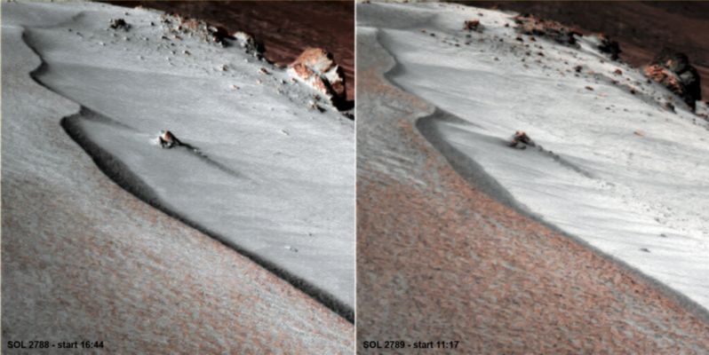 The "White Wave" - Soles 2785 - 2789 (RAW Natural Colors; credits for the additional process. and color.: Elisabetta Bonora and Marco Faccin - Lunexit Team)
nessun commento
Parole chiave: Martian Surface - The "White Wave" - Proximities of Endeavour Crater Rim