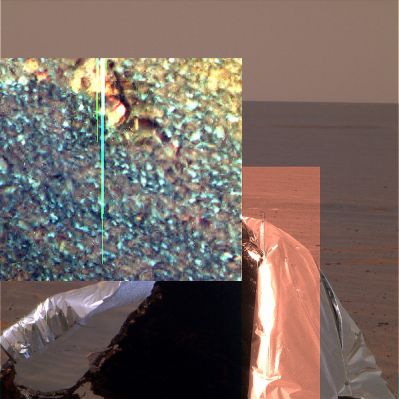Water Droplets INSIDE the Heat-Shield? - Sol 344 (context frame + extra-detail mgnf; credits: Dr M. Faccin)
nessun commento
Parole chiave: Spacecrafts - Opportunity Heat-Shield