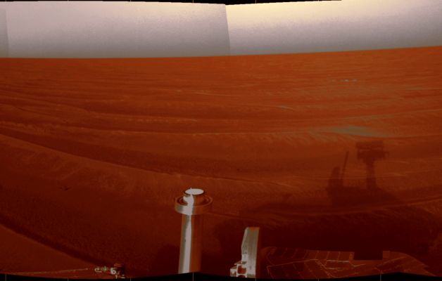 Low Sun with red-orange Sands and light blue-grey and slightly pink Sky - Sol 383 (elab. Lunexit)
Interpretazioni...
Parole chiave: Martian Horizon - Meridiani Planum