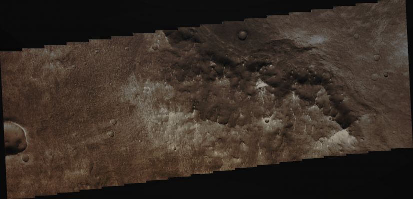 Features of Oenotria Scapuli (Absolute Natural Colors; credits for the additional process. and color: Dr Paolo C. Fienga - Lunexit Team)
Orbit Number: 42604 
Latitude: 5,8920° South 
Longitude: 68,8747° East 
Instrument: VIS 
Captured: July, 23rd, 2011
Mars Local Time (M.L.T.): 06:03 (Early Morning Hours)


Parole chiave: Mars from orbit - Ridges - Oenotria Scapuli