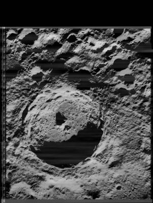 Original Lunar Orbiter - Frame LO5-5125m - Tycho Crater
Spacecraft Position: 	

Altitude:	220.06 Km
Latitude:	  42,21° South
Longitude: -11.60° East

Principal Point:

Latitude:	42,90° South
Longitude: -11.70° East

Illumination Data:

Sun Azimuth:	                79,62°
Solar Incidence Angle:	81,10°
Emission Angle:	                  6,16°
Phase Angle (Sun-Spacecraft-Tycho):	79,44°
Parole chiave: The Moon from orbit - Craters - Tycho