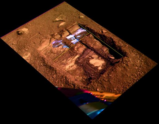 Watch CAREFULLY! - Sol 25 (perspective view; credits: Dr M. Faccin)
nessun commento (anzi: ora i "commenti" li dovete fare Voi...)
Parole chiave: Martian Surface - Possible Ice Spot