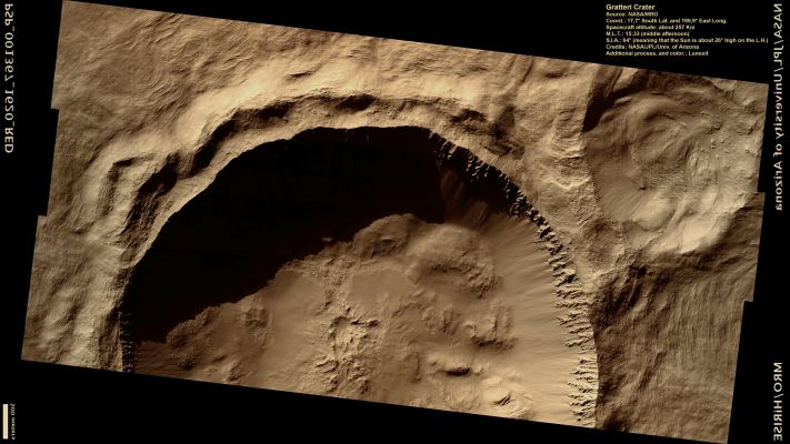 Gratteri Crater (Natural Colors; credits: Lunexit)
nessun commento
Parole chiave: Mars from orbit - Craters - Gratteri Crater