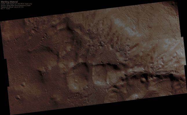 Mantling Material (Natural Colors; credits for the additional process. and color.: Dr Paolo C. Fienga - Lunexit Team)
nessun commento
Parole chiave: Mars from orbit - Southern Latitudes