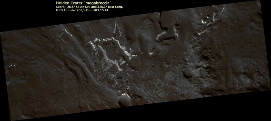 Holden Crater (Natural Colors; credits: Lunexit)
nessun commento
Parole chiave: Mars from orbit - Craters - Holden Crater