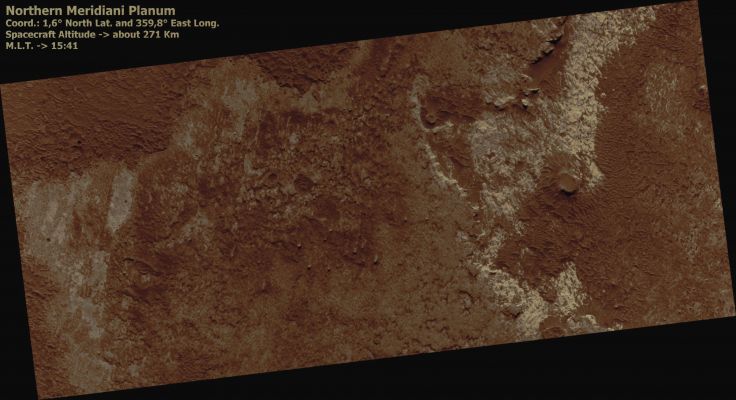 Northern Meridiani Planum (Absolute Natural Colors; credits for the additional process. and color.: Dr Paolo C. Fienga - Lunexit Team)
nessun commento
Parole chiave: Mars from orbit - Meridiani Planum