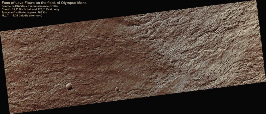 Features of Olympus Mons (Absolute Natural Colors; credits: Dr Paolo C. Fienga - Lunexit Team)
nessun commento
Parole chiave: Mars from orbit - Volcanoes - Olympus Mons (East Flank)
