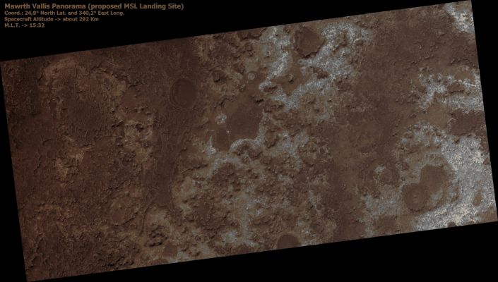 Proposed MSL Landing Site in Mawrth Vallis (Natural Colors; credits for the additional process. and color.: Dr Paolo C. Fienga - Lunexit Team) 
nessun commento
Parole chiave: Mars from orbit - Mawrth Vallis Region