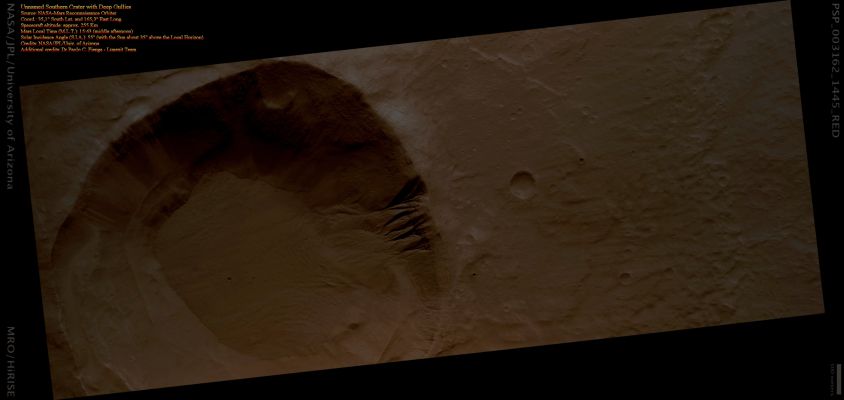 Unnamed Southern Crater with deep Gullies and Fill (Absolute Natural Colors; credits for the additional process. and color.: Dr Paolo C. Fienga - Lunexit Team)
nessun commento
Parole chiave: Mars from orbit - Craters - Unnamed Crater with Gullies and Crater Fill