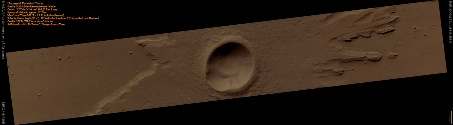 Unnamed Crater with "Pedestal" (CTX Frame - Natural Colors; credits for the additional process. and color.: Dr Paolo C. Fienga - Lunexit Team)
nessun commento
Parole chiave: Mars from orbit - Craters - Unnamed Crater with Pedestal