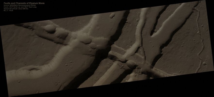 Faults and Channels in Elysium Mons (Absolute Natural Colors; credits for the additional process. and color.: Dr Paolo C. Fienga - Lunexit Team)
nessun commento
Parole chiave: Mars from orbit - Volcanoes - Elysium Mons