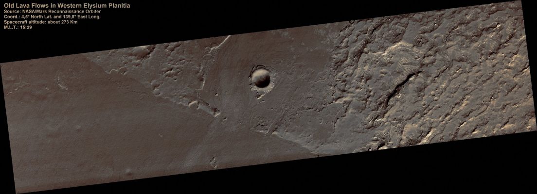 Lava Flows in Western Elysium Planitia (Absolute Natural Colors; credits for the additional process. and color.: Dr Paolo C. Fienga - Lunexit Team)
nessun commento
Parole chiave: Mars from orbit - Volcanic Features - Lava Flows