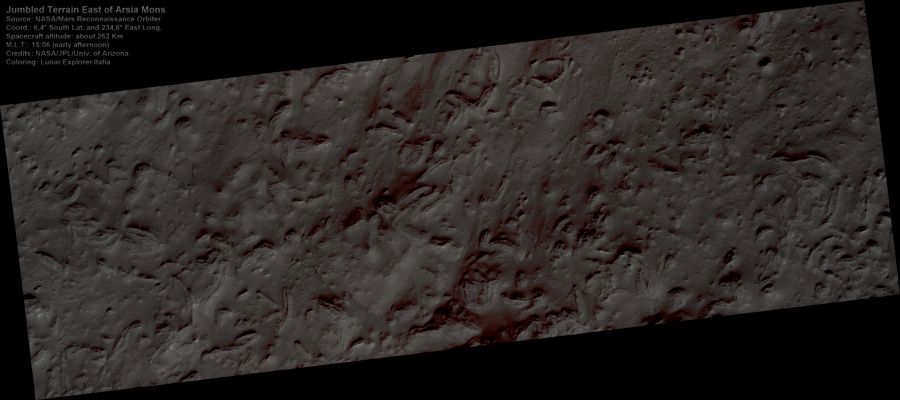 Jumbled Terrain (Natural Colors; credits for the additional process. and color.: Dr Paolo C. Fienga - Lunexit Team)
nessun commento
Parole chiave: Mars from orbit - Jumbled Terrain