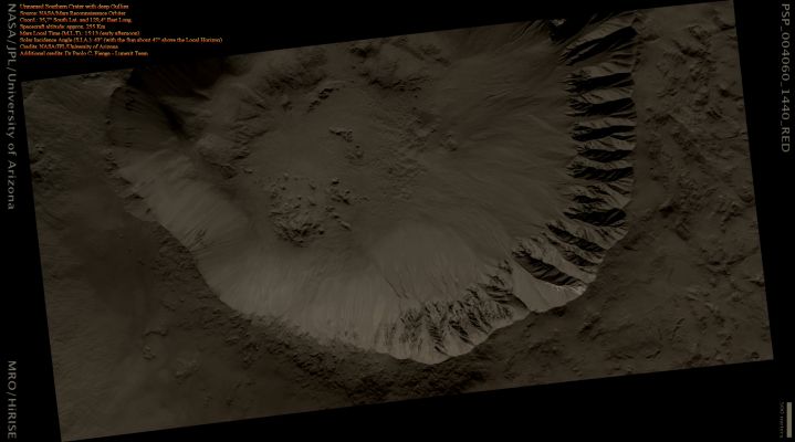 Unnamed Southern Crater with deep Gullies (CTX Frame - Absolute Natural Colors; credits for the additional process. and color.: Dr Paolo C. Fienga - Lunexit Team)
nessun commento
Parole chiave: Mars from orbit - Craters - Unnamed Crater with Gullies