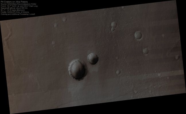 Pit Craters in Alba Patera (Absolute Natural Colors; credits for the additional process. and color.: Dr Paolo C. Fienga - Lunexit Team)
nessun commento
Parole chiave: Mars from orbit - Volcanic Features - Pit Craters