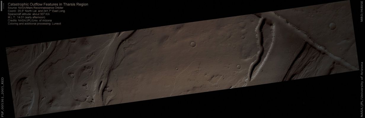 Catastrophic Outflow Feature in Tharsis (Absolute Natural Colors; credits for the additional process. and color.: Dr Paolo C. Fienga - Lunexit Team)
nessun commento
Parole chiave: Mars from orbit - Tharsis Region
