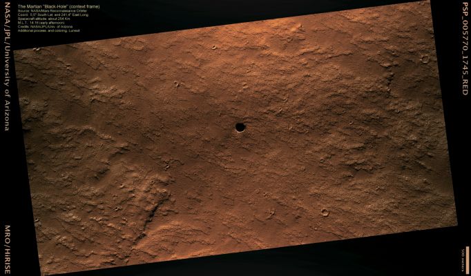 The "Martian Black Hole" (False Colors; credits for the additional process. and color.: Dr Paolo C. Fienga - Lunexit Team)
nessun commento  

Parole chiave: Mars from orbit - Collapse Pit - Tharsis Region
