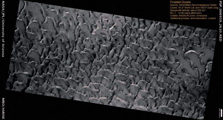 Frozen Dunes (Absolute Natural Colors; credits for the additional process. and color.: Dr Paolo C. Fienga - Lunexit Team)
nessun commento
Parole chiave: Mars from orbit - Dunes - Vastitas Borealis