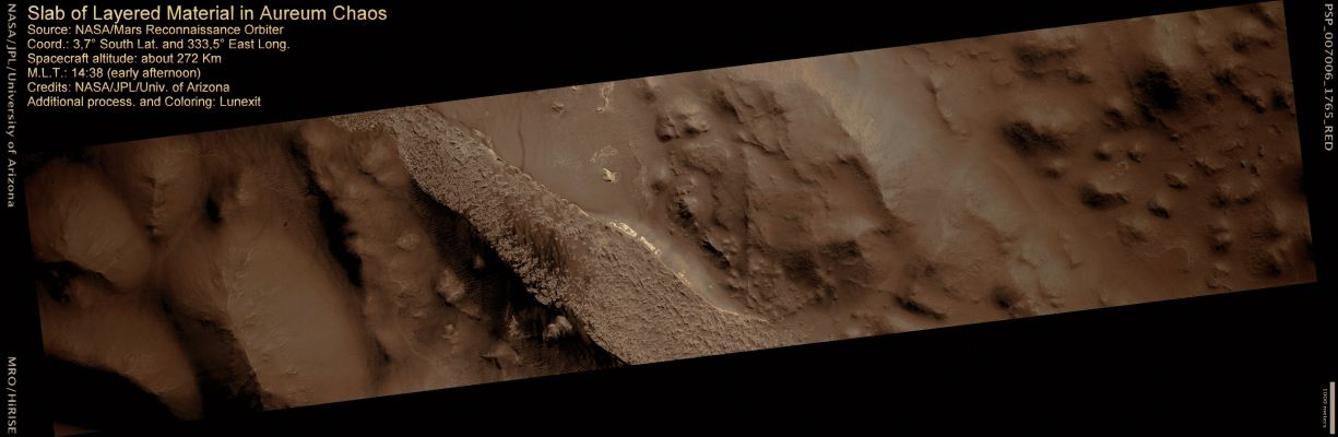 Layered Surface Features in Aureum Chaos (Absolute Natural Colors; credits: Dr Paolo C. Fienga - Lunexit Team)
nessun commento
Parole chiave: Mars from orbit - Aureum Chaos Region