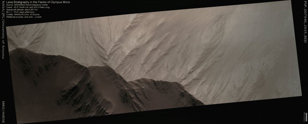 Olympus' Lava (Absolute Natural Colors; credits for the additional process. and color.: Dr Paolo C. Fienga - Lunexit Team)
nessun commento
Parole chiave: Mars from orbit - Volcanoes - Olympus Mons