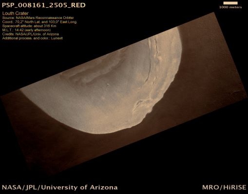 Louth Crater (MULTISPECTRUM; credits: Lunexit)
nessun commento
Parole chiave: Mars from orbit - Craters - Louth Crater