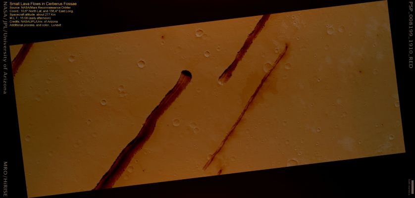 Features of Cerberus Fossae (Enhanced Absolute Natural Colors; credits for the additional process. and color.: Dr Paolo C. Fienga - Lunexit Team) 
nessun commento
Parole chiave: Mars from orbit - Collapse Features - Cerberus Fossae Region