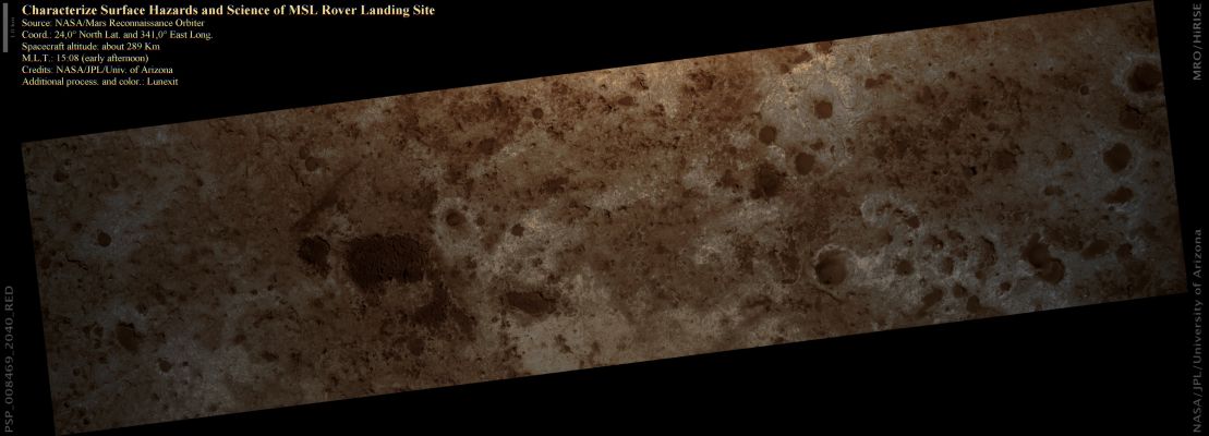 Characterize Surface Hazards and Science of Possible MSL Rover Landing - Mawrth Vallis (natural colors; credits: Lunexit)
nessun commento
Parole chiave: Mars from orbit - Mawrth Vallis Region