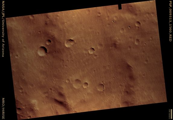 Mars 6 Landing Region (natural colors; credits: Lunar Explorer Italia)
Mars Local Time: 15:30 (middle afternoon)
Coord. (centered): 23,6° South Lat. and 341,2° East Long.
Spacecraft altitude: 259,9 Km (such as about 162,5 miles) 
Original image scale range: 26,0 cm/pixel (with 1 x 1 binning) so objects ~78 cm across are resolved 
Map projected scale: 25 cm/pixel 
Map projection: EQUIRECTANGULAR 
Emission Angle: 0,2° 
Phase Angle: 70,3°
Solar Incidence Angle: 70° (meaning that the Sun is about 20° above the Local Horizon)
Solar Longitude: 102,0° (Northern Summer)
Credits: NASA/JPL/University of Arizona
Additional process. and coloring: Lunar Explorer Italia

