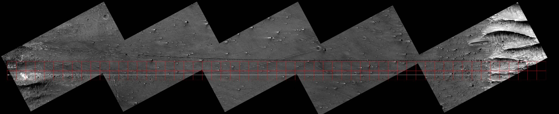 Rolling, Rolling, Rolling Rocks... (1)
Stiamo osservando gli effetti (uno dei tanti) di un Sisma Marziano? 
O si è trattato di vibrazioni del suolo susseguenti ad un impatto (relativamente) vicino alla zona ripresa, le quali hanno agito su dei macigni instabili?
E' un fenomeno di Gravity Wasting? 
Oppure è una conseguenza, su massi posti ai margini di declivi e stapiombi, di venti violentissimi?
O forse la colpa è stata di qualche "Marziano" che giocava a bocce usando dei macigni? 

Ipotesi (e scherzi) a parte, questa è una splendida immagine MRO-HiRise (processata dal nostro Marco Faccin) la quale ci mostra la lunga (e QUASI COMPLETAMENTE RETTILINEA!) corsa di un macigno lungo un leggero - ma sensibile! - pendìo.
Ben visibili, accanto alla striscia principale, anche altre tracce lasciate da massi di diverse forme e dimensioni che sono rotolati a valle.

Non osiamo pensare che cosa potrebbe accadere ad un Rover - o ad un Astronauta... - il quale perdesse l'equilibrio su un terreno simile...
Parole chiave: Mars from orbit - possible Gravity Wasting