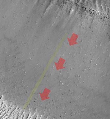 Rolling, Rolling, Rolling Rocks... (2)
nessun commento
Parole chiave: Mars from orbit - possible Gravity Wasting