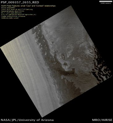 Small Cavi and Contact Relationships in the North Pole (Natural Colors; credits: Lunexit)
nessun commento
Parole chiave: Mars from orbit - North Polar Features