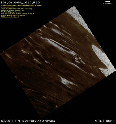 Dunes and Brown-Orange Streaks in Abalos Mensa (ctx frame - Natural Colors; credits: Lunexit)
nessun commento
Parole chiave: Mars from orbit - Abalos Mensa