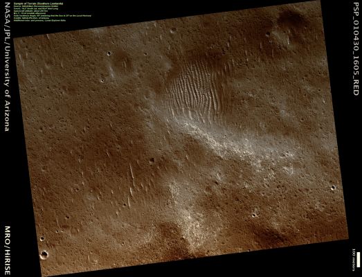 Unusually-looking "Ripples" (Natural Colors; credits: Lunar Explorer Italia)
nessun commento
Parole chiave: Martian Surface - Southern Lowlands