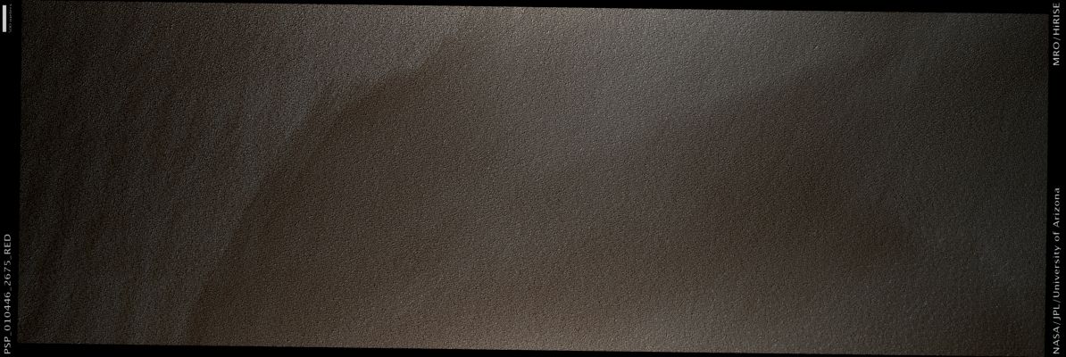 North Polar Residual Cap Monitoring (Natural Colors; credits: Lunar Explorer Italia)
Mars Local Time: 09:54 (middle morning)
Coord. (centered): 87,4° North Lat. and 273,0° East Long.
Spacecraft altitude: 316,8 Km (such as about 198,0 miles) 
Original image scale range: 63,4 cm/pixel (with 1 x 1 binning) so objects ~ 1,90 mt across are resolved 
Map projected scale: 50 cm/pixel
Map projection: EQUIRECTANGULAR 
Emission Angle: 0,0° 
Phase Angle: 73,2°
Solar Incidence Angle: 73° (meaning that the Sun is about 17° above the Local Horizon)
Solar Longitude: 143,7° (Northern Summer)
Credits: NASA/JPL/University of Arizona
Additional process. and coloring: Lunar Explorer Italia
Parole chiave: Mars from orbit - North Polar Residual Cap Terrain