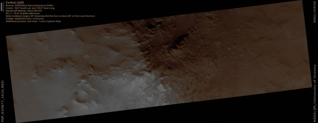 Central Uplift (Absolute Natural Colors; additional process.: Dr Paolo C. Fienga - Lunexit Team)
nessun commento
Parole chiave: Mars from orbit - Craters - Unnamed Crater with Central Uplift