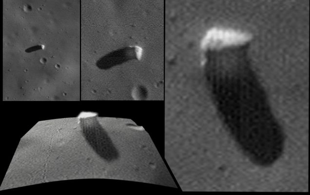 The "Phobos' Monolith", like you've never seen it before! (an Image- composite by Dr Marco Faccin)
Dal nostro grandissimo Marco Faccin, una spettacolare ricostruzione in Alta definizione del famoso "Monolito di Phobos" il quale, finalmente, sembra risolversi davanti ai nostri occhi per ciò che esso realmente è: un macigno (boulder) a pianta triangolare, curiosamente caratterizzato da un'albedo di gran lunga superiore a quella dell'intero paesaggio al quale accede.

Il giorno in cui "2001 - A Space Odyssey" diventerà realtà, purtroppo, deve ancora attendere la sua alba...
Parole chiave: Martian Moons - Phobos - The Monolith