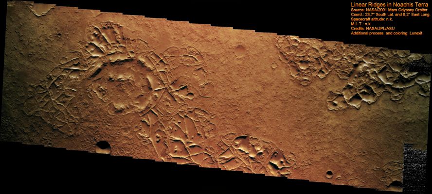 Polygonal and Linear Ridges in Noachis Terra (Extremely Enhanced Natural Colors; credits for the additional process. and color.: Dr Paolo C. Fienga - Lunexit Team)
nessun commento
Parole chiave: Mars from orbit - Ridges - Noachis Terra